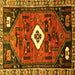 Square Persian Yellow Traditional Rug, tr746yw