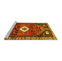 Sideview of Machine Washable Persian Yellow Traditional Rug, wshtr746yw