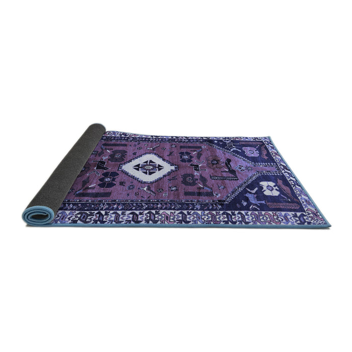 Sideview of Persian Blue Traditional Rug, tr746blu