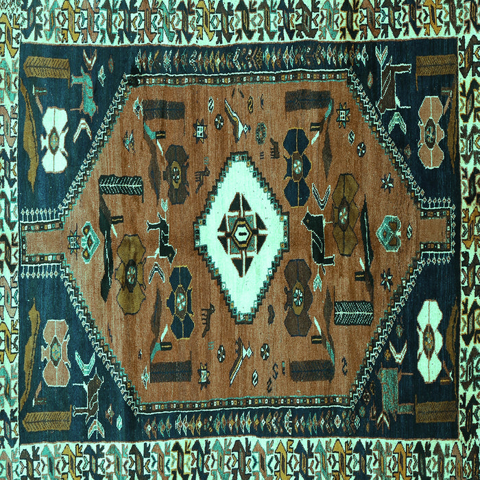 Square Persian Turquoise Traditional Rug, tr746turq