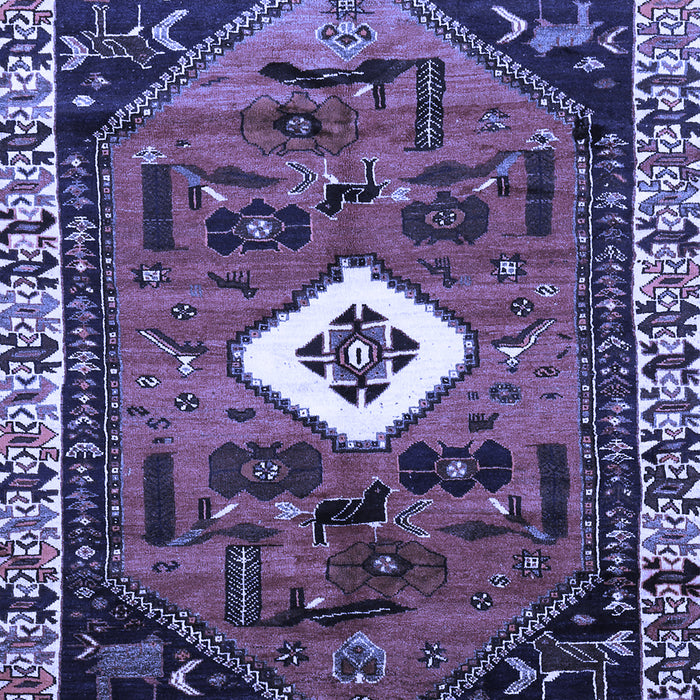 Machine Washable Persian Blue Traditional Rug, wshtr746blu