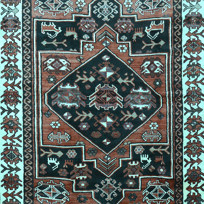 Machine Washable Persian Light Blue Traditional Rug, wshtr747lblu