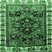 Square Persian Emerald Green Traditional Rug, tr747emgrn