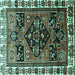 Square Persian Turquoise Traditional Rug, tr747turq