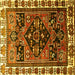 Square Persian Yellow Traditional Rug, tr747yw