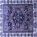 Square Persian Blue Traditional Rug, tr747blu