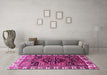 Machine Washable Persian Pink Traditional Rug in a Living Room, wshtr747pnk