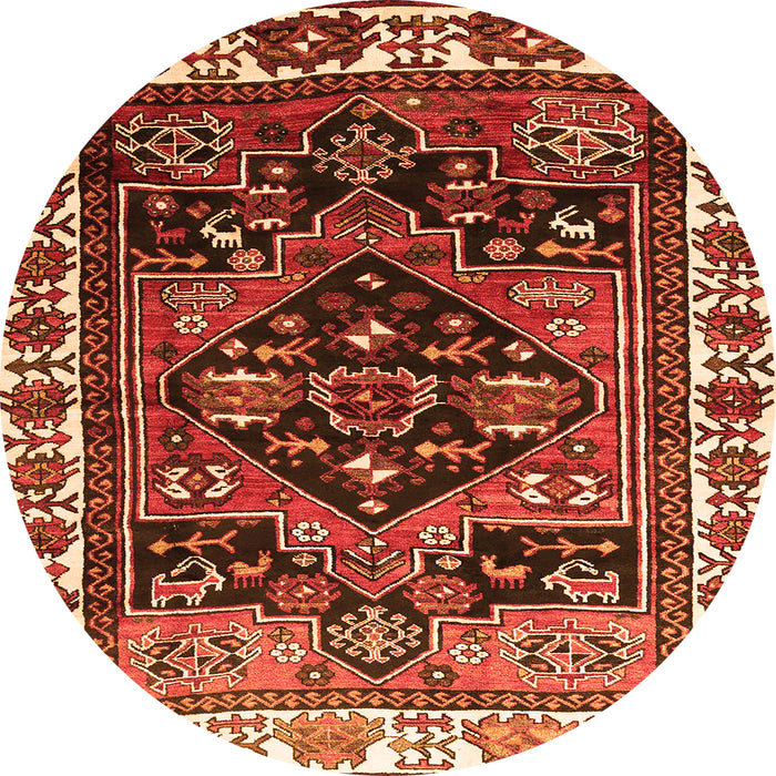 Square Persian Orange Traditional Rug, tr747org