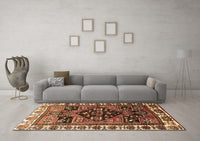 Machine Washable Persian Brown Traditional Rug, wshtr747brn