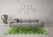 Machine Washable Persian Green Traditional Area Rugs in a Living Room,, wshtr747grn