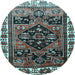 Round Persian Light Blue Traditional Rug, tr747lblu