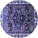 Round Persian Blue Traditional Rug, tr747blu