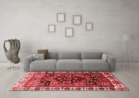 Machine Washable Persian Red Traditional Rug, wshtr747red