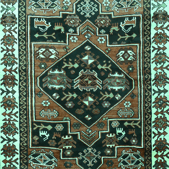 Machine Washable Persian Turquoise Traditional Area Rugs, wshtr747turq