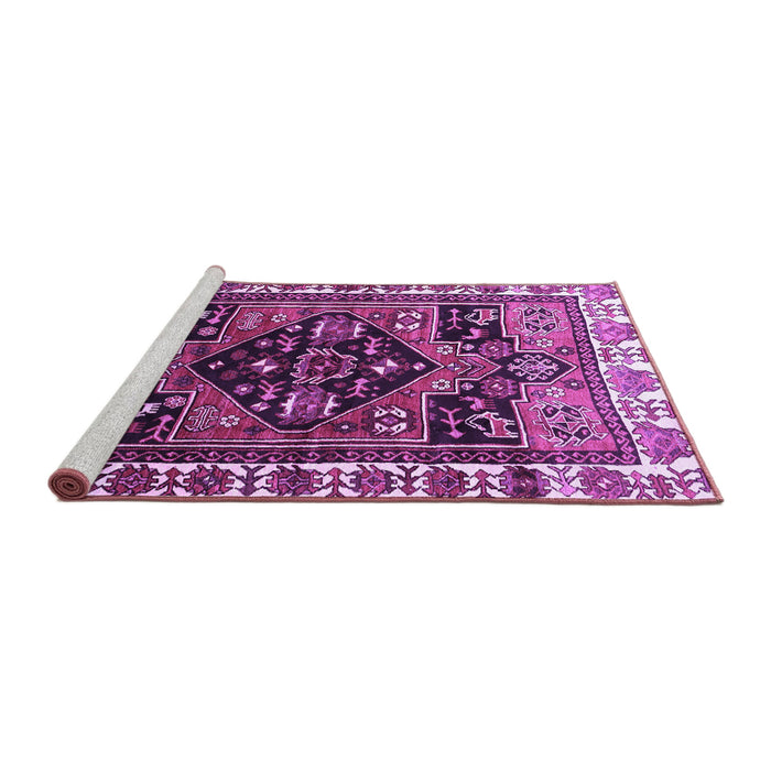 Sideview of Machine Washable Persian Purple Traditional Area Rugs, wshtr747pur