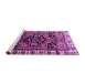 Sideview of Machine Washable Persian Purple Traditional Area Rugs, wshtr747pur