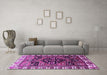 Machine Washable Persian Purple Traditional Area Rugs in a Living Room, wshtr747pur