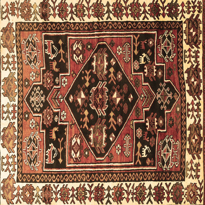 Square Persian Brown Traditional Rug, tr747brn