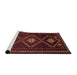 Sideview of Machine Washable Traditional Tomato Red Rug, wshtr748