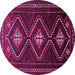 Round Persian Pink Traditional Rug, tr748pnk
