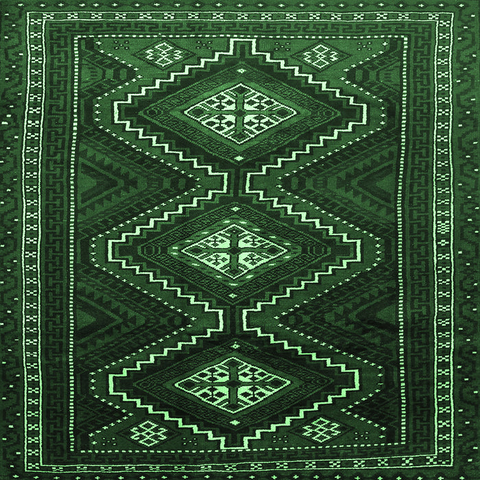 Square Persian Emerald Green Traditional Rug, tr748emgrn