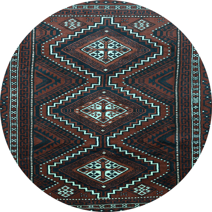 Round Persian Light Blue Traditional Rug, tr748lblu