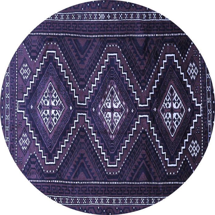 Round Machine Washable Persian Blue Traditional Rug, wshtr748blu