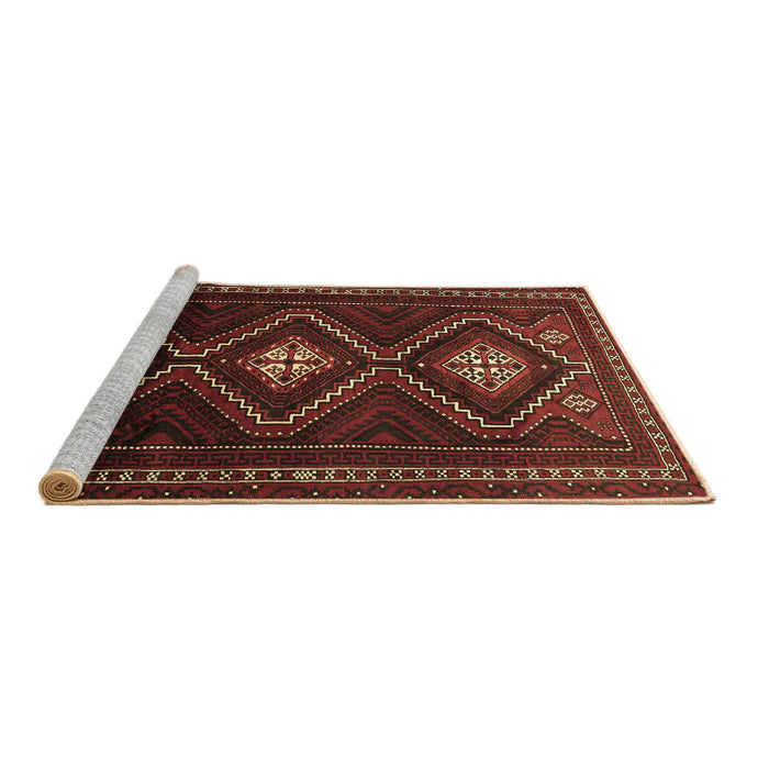Sideview of Machine Washable Persian Brown Traditional Rug, wshtr748brn