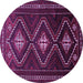 Round Persian Purple Traditional Rug, tr748pur