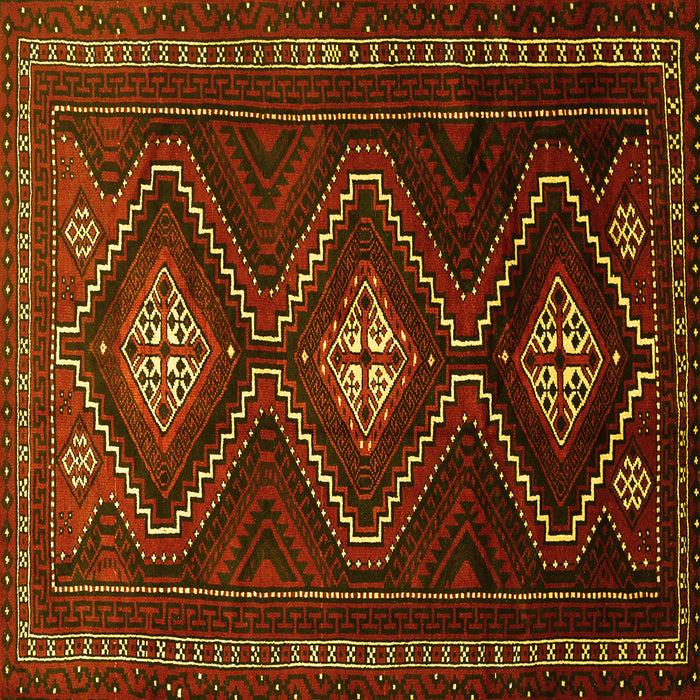 Square Persian Yellow Traditional Rug, tr748yw