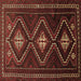 Square Persian Brown Traditional Rug, tr748brn