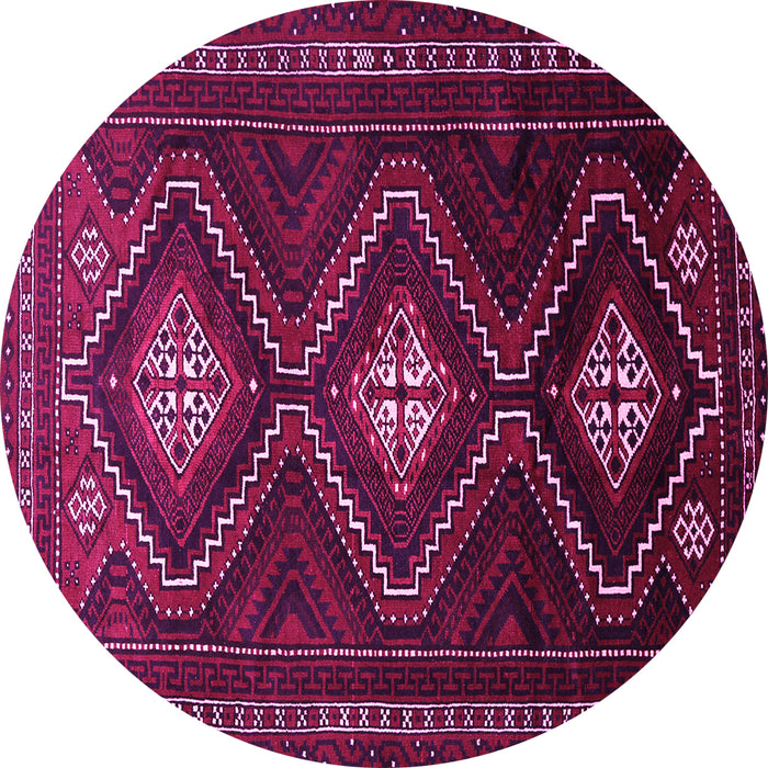 Round Machine Washable Persian Pink Traditional Rug, wshtr748pnk