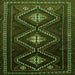 Round Machine Washable Persian Green Traditional Area Rugs, wshtr748grn