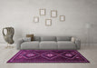 Machine Washable Persian Purple Traditional Area Rugs in a Living Room, wshtr748pur