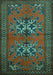 Machine Washable Persian Turquoise Traditional Area Rugs, wshtr749turq