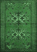 Machine Washable Persian Emerald Green Traditional Area Rugs, wshtr749emgrn