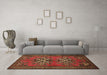 Machine Washable Persian Brown Traditional Rug in a Living Room,, wshtr749brn