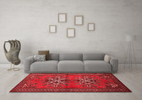 Machine Washable Persian Red Traditional Rug, wshtr749red