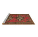 Sideview of Machine Washable Persian Brown Traditional Rug, wshtr749brn