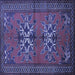 Square Persian Blue Traditional Rug, tr749blu