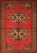 Serging Thickness of Machine Washable Persian Orange Traditional Area Rugs, wshtr749org