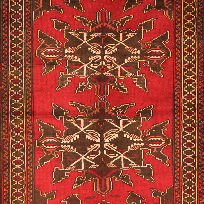 Serging Thickness of Machine Washable Persian Orange Traditional Area Rugs, wshtr749org