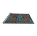 Sideview of Machine Washable Persian Light Blue Traditional Rug, wshtr749lblu