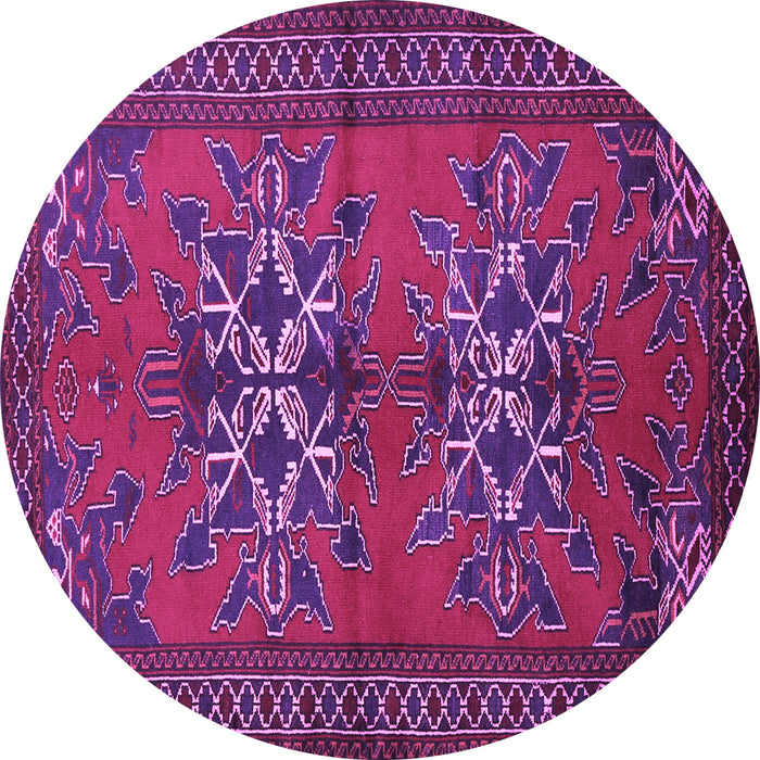 Round Machine Washable Persian Purple Traditional Area Rugs, wshtr749pur