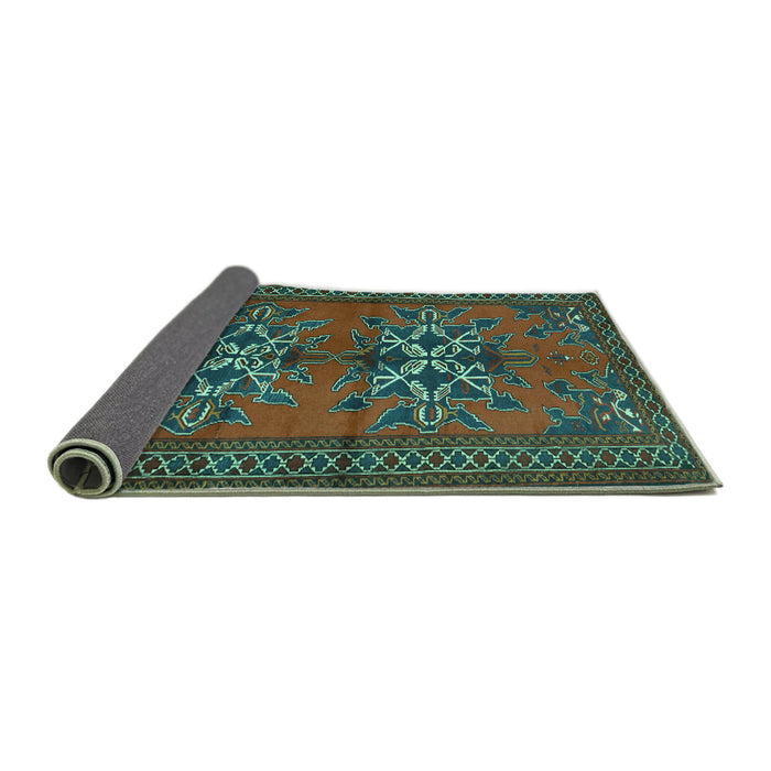 Sideview of Persian Turquoise Traditional Rug, tr749turq