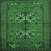 Square Persian Emerald Green Traditional Rug, tr749emgrn