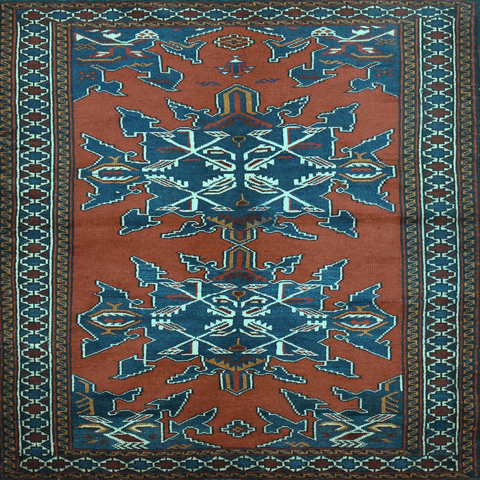 Square Machine Washable Persian Light Blue Traditional Rug, wshtr749lblu
