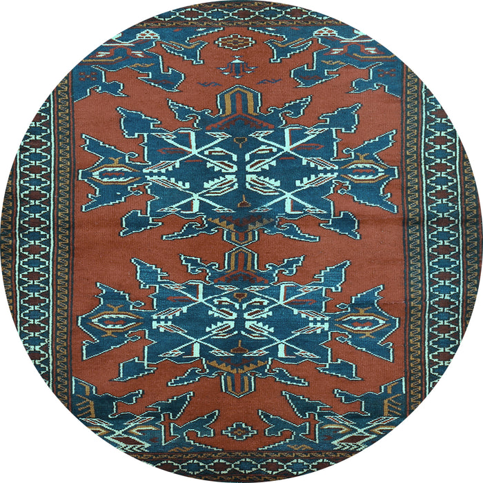 Round Machine Washable Persian Light Blue Traditional Rug, wshtr749lblu