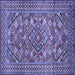 Square Persian Blue Traditional Rug, tr74blu