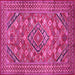 Square Machine Washable Persian Pink Traditional Rug, wshtr74pnk